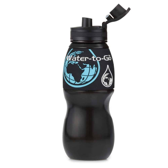 Classic Bottle - 750ml - Black With A Black Sleeve - Water-to-Go