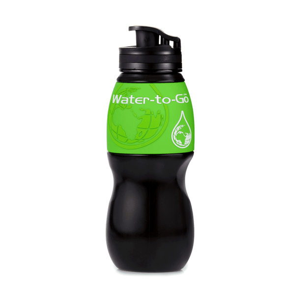 Classic Bottle - 750ml - Black With A Green Sleeve - Water-to-Go