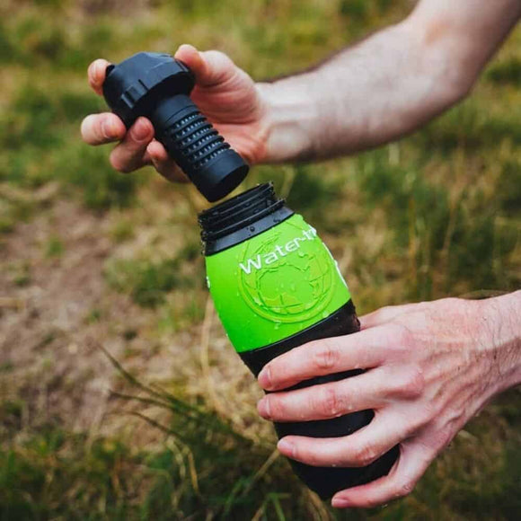 Classic Bottle - 750ml - Black With A Green Sleeve - Water-to-Go