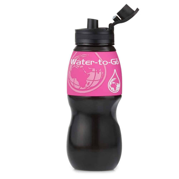 Classic Bottle - 750ml - Black With A Pink Sleeve - Water-to-Go