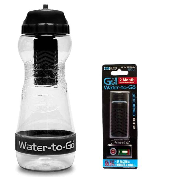 Individual 50cl Black Bundle Containing A Water-to-Go 50cl Black Bottle And An Extra 50cl Filter