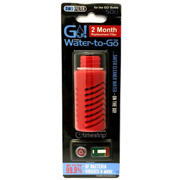 Water-to-Go Replacement filter for the GO! Water Bottle In Red