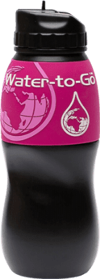 Water-to-Go Water Bottle In Black With A Pink Sleeve