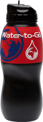 Water-to-Go Water Bottle In Black With A Red Sleeve